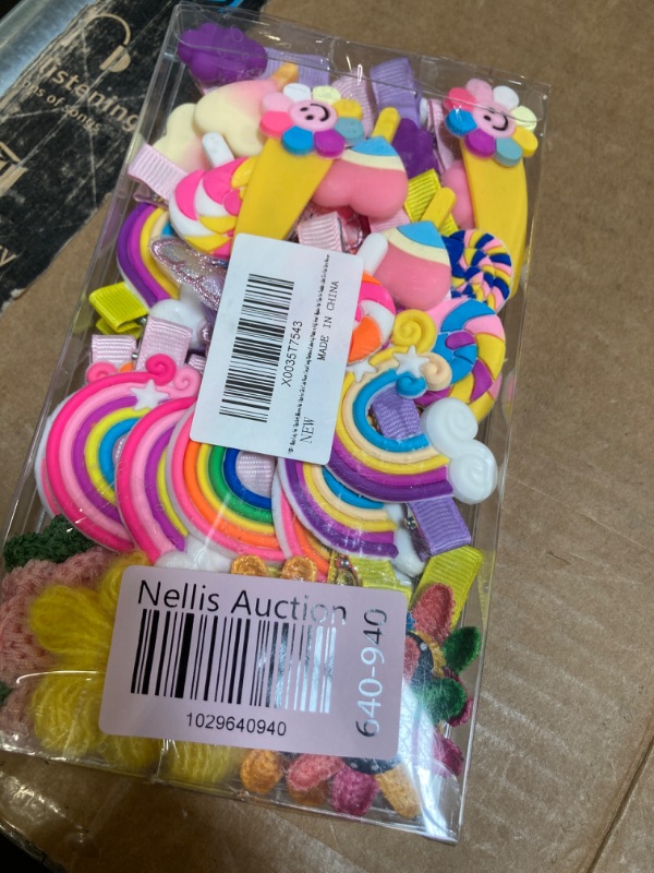 Photo 1 of 40 pcs Baby Hair Clips Candy Hair Barrettes for Toddler Girls Flower Rainbow Fully Lined Hair Pins Hair Barrettes Hair Accessories for Toddlers Girls***factory sealed***