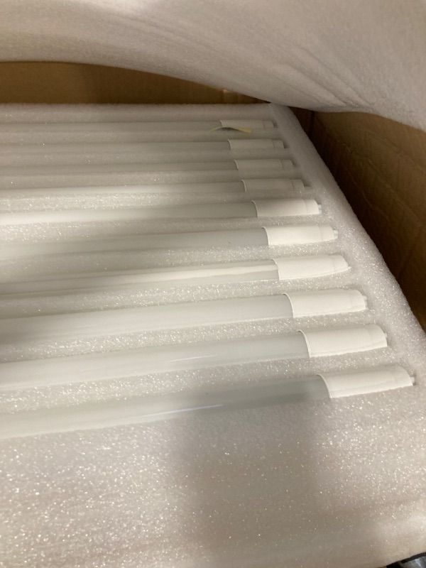 Photo 1 of open box
Sunco Lighting 50 Pack T8 LED 4FT Tube Light Bulbs Ballast Bypass Fluorescent Replacement, 6000K Daylight Deluxe, 18W, Frosted Cover, Retrofit, Single Ended Power (SEP), Commercial Grade – UL 6000k Daylight Deluxe Frosted Lens 50 Count (Pack of 1