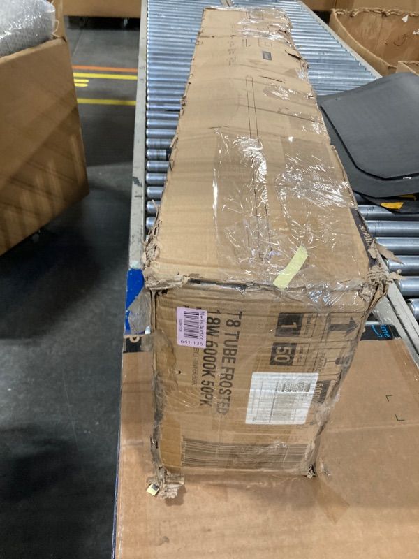 Photo 1 of open box
Sunco Lighting 50 Pack T8 LED 4FT Tube Light Bulbs Ballast Bypass Fluorescent Replacement, 6000K Daylight Deluxe, 18W, Frosted Cover, Retrofit, Single Ended Power (SEP), Commercial Grade – UL 6000k Daylight Deluxe Frosted Lens 50 Count (Pack of 1