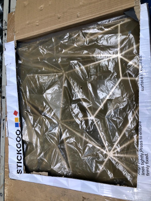 Photo 1 of STICKGOO Diamond 3D Wall Panels Peel and Stick, Brushed Silver Decorative Wall Covering Panels for Interior Wall Decor, PVC Accent Wall Panels with Double Sided Tape Attached