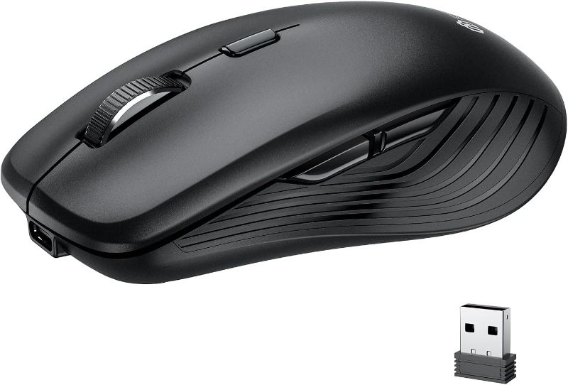 Photo 1 of iClever Wireless Bluetooth Mouse, Dual Mode(Bluetooth+USB), Rechargeable Mouse, Multi-Devices Mouse for Small Sized Hands with 4 Adjustable DPI, Silent Clicks for Laptop, iPad, MacBook, Tablet, PC
