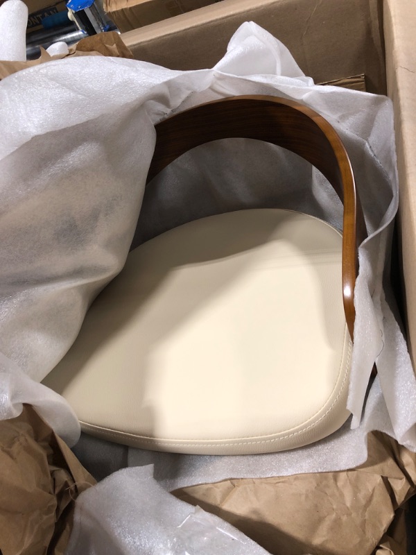 Photo 3 of Armen Living Sonia 30" Bar Height Swivel Cream Faux Leather and Walnut Wood Bar Stool 30" Bar Height Cream/Walnut Barstool****USED***FOR PARTS ONLY***AS IS ALL SALES ARE FINAL***NO RETURNS**** 