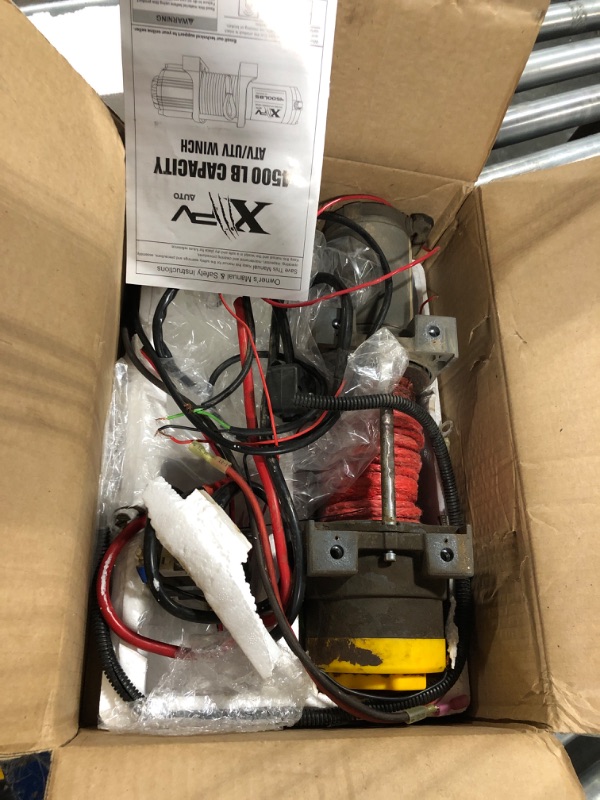 Photo 1 of **FOR PARTS**XPV AUTO 12V 4500 lb Winch Electric Winch for Towing ATV/UTV Off Road with Wireless Remote Control Mounting Bracket and Wired Handle,Waterproof IP67(Synthetic Rope) 4500lb synthetic rope black