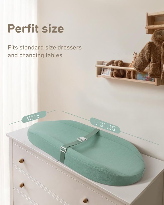 Photo 1 of Changing Pad with Soft & Washable Cover, Waterproof Lining Foam Baby Changing Table Pads for Dresser Top