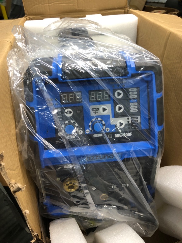 Photo 3 of ** ***MISSING PIECES//SOLD AS IS//ALL SALES FINAL*** ** 

AZZUNO 200A MIG Welder,110V/220V Dual Voltage multiprocess welder,Gas Gasless MIG Welding Machine,4 in 1 Flux MIG/Solid Wire/Lift TIG/Stick ARC Welder (Grey)