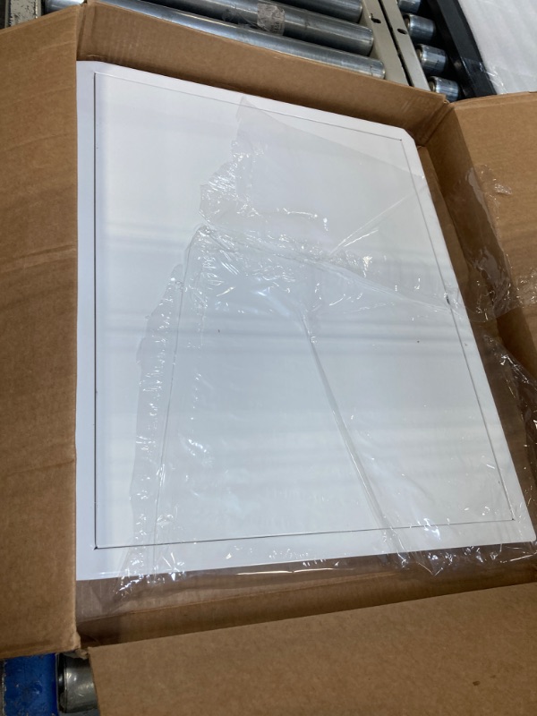 Photo 2 of 16" x 20" Inch Steel Access Panel Door (15.6x19.5) for Indoor Use - Opening Flap Cover Plate - Box Door Lock - Door Latch - Inspection Hatch - White Polymer Coating - Intended for Walls and Ceilings Steel - White 16x20