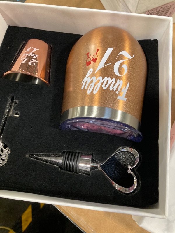 Photo 1 of 21st Birthday Gifts For Women, Funny Birthday Wine Gifts Ideas for Her, Friend, Daughter, Sister | Unique Finally 21 Stainless Steel Wine Tumbler Shot Glass Set For 21 Year Old FACTORY SEALED*