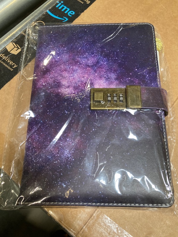 Photo 2 of Dark Starry Diary with Lock, Journal with Lock bundled with Pen, Locking Journal with PU Leather, Notebook with Lock A5 size, Locked Journal, Journals with locks, Journal Lock, Girl Diary***factory sealed*******USED**** 