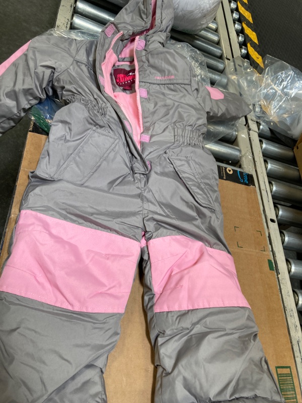 Photo 2 of Pink Platinum Girls' Snowmobile Snowsuit 3T Light Grey