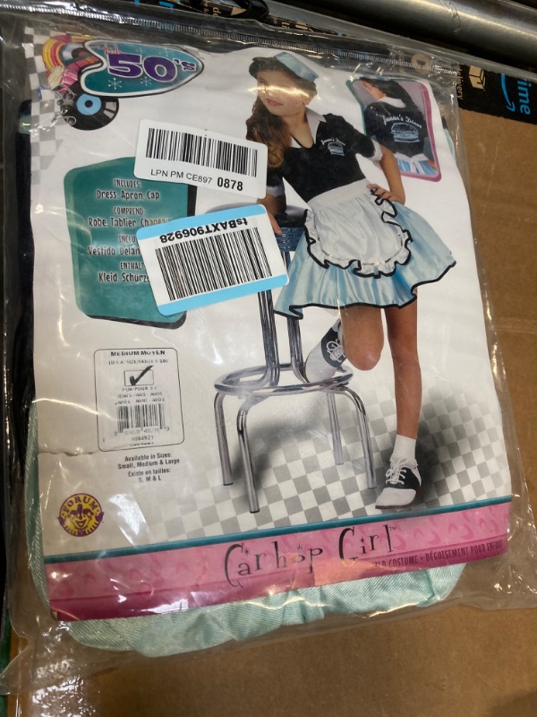 Photo 2 of 50s Favorite Girls Car Hop Costume Medium As Shown Standard Packaging