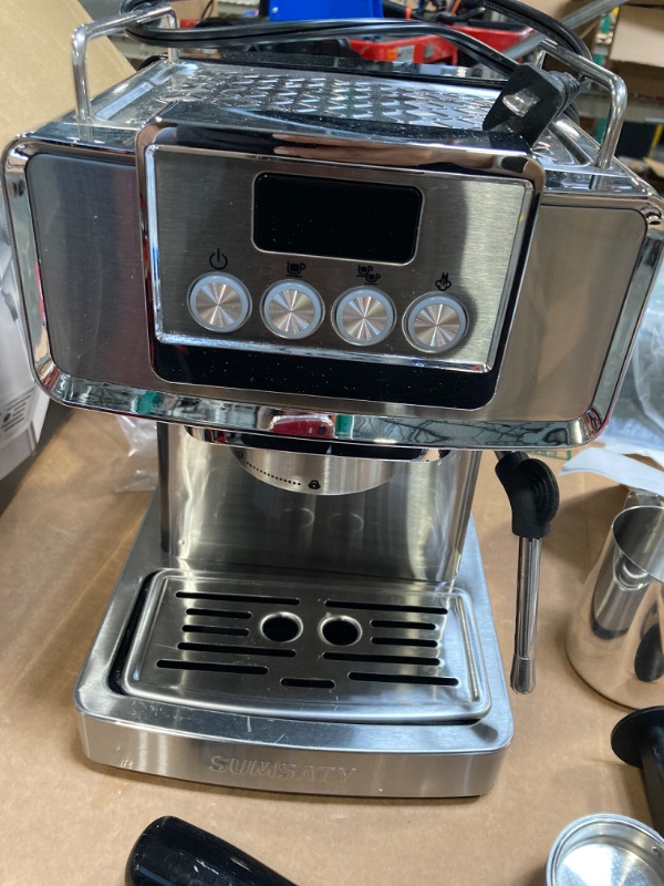 Photo 2 of SUMSATY Espresso Machine, Stainless Steel Espresso Machine with Milk Frother for Latte, Cappuccino, Machiato,for Home Espresso Maker, 1.8L Water Tank, 20 Bar