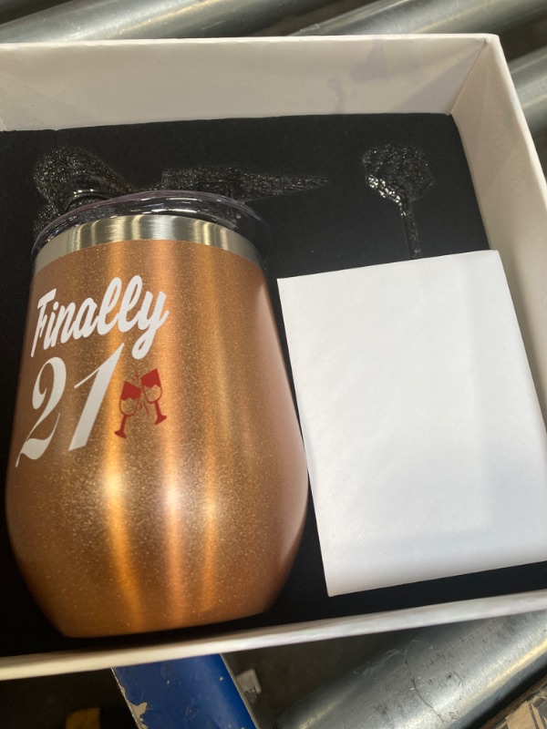 Photo 5 of 21st Birthday Gifts For Women, Funny Birthday Wine Gifts Ideas for Her, Friend, Daughter, Sister | Unique Finally 21 Stainless Steel Wine Tumbler Shot Glass Set For 21 Year Old
******USED**PLEASE SEE PHOTOS** 