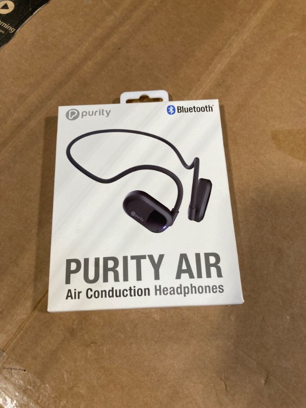 Photo 3 of Purity Air Open Ear Headphones - True Air Conduction Wireless Bluetooth Open Ear Earbuds with Dual Mic for iPhone/Android - Secured Long Wearing Comfort, Sports Sweat Resistant (Black/Black)
