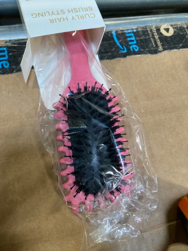 Photo 2 of Curl Defining Brush, Curly Hair Brush Curl Brush for Curly Hair, Curl with Prongs Define Styling Brush, Shaping and Defining Curls For Women Men Less Pulling and Curl Separation (Rose)