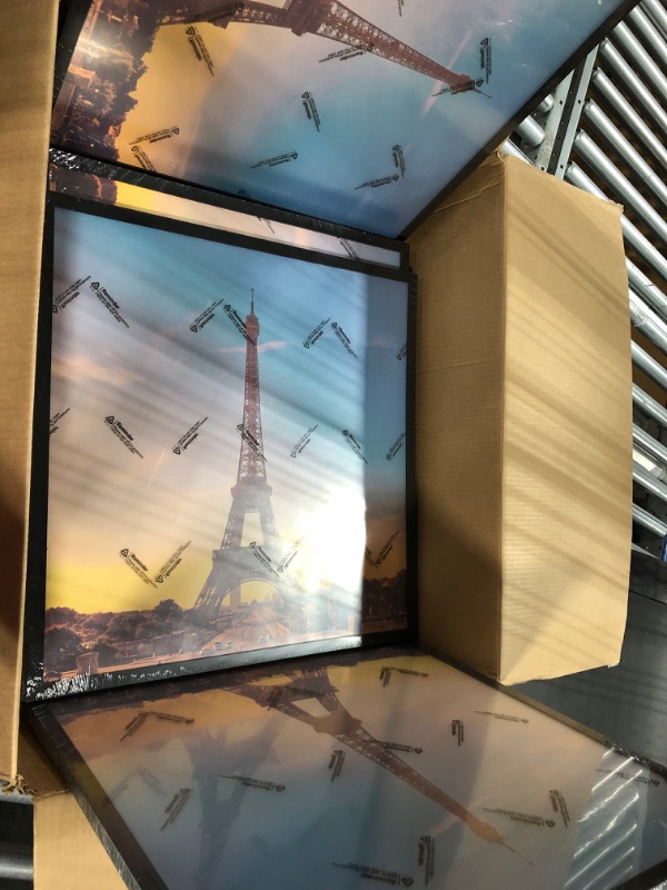 Photo 1 of **NO HOOKS** 20x20 Picture Frame Set of 5, Black Square Photo Frames High Transparent Wall Gallery Desktop Horizontal Vertical for Canvas Collage Photo Poster Certificate 20 x 20 inches Black 20x20