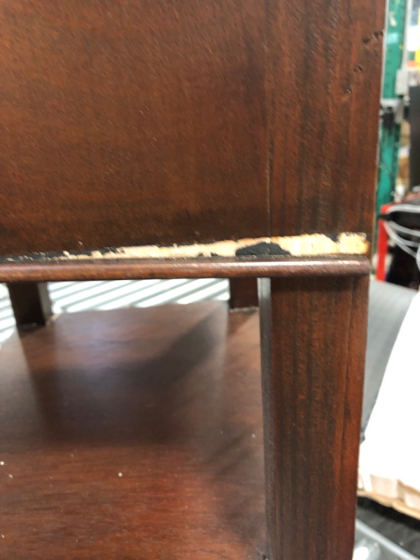 Photo 1 of **MINOR DAMAGE** (Shown In Picture)Deco 79 Traditional Wood Rectangle Accent Table, 16" x 12" x 29", Brown Accent Table Brown
