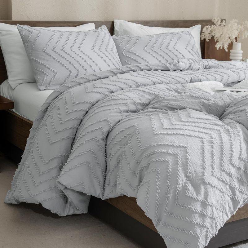 Photo 1 of **SIMILAR ITEM** Andency King Comforter Silver Grey, Boho Grey Soft Warm Bedding Comforter Set