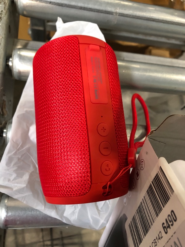 Photo 2 of Bluetooth Speaker,MusiBaby Wireless,Outdoor, Waterproof,Portable Speaker,Dual Pairing, Bluetooth 5.0,Loud Stereo,Booming Bass,1500 Mins Playtime for Home&Party,Gifts(Pure Red)
