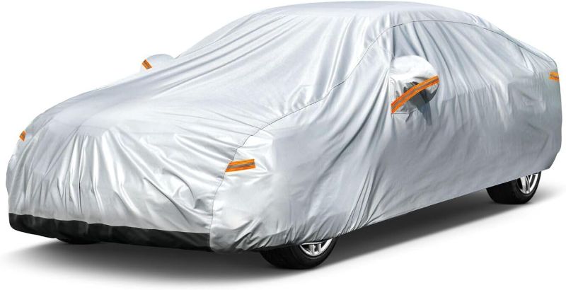 Photo 1 of  Sedan Car Cover Waterproof All Weather, 100% Waterproof Outdoor Car Covers Full Exterior Covers for Automobiles Sedan Hatch SUV Rain Sun UV Dust Protection
