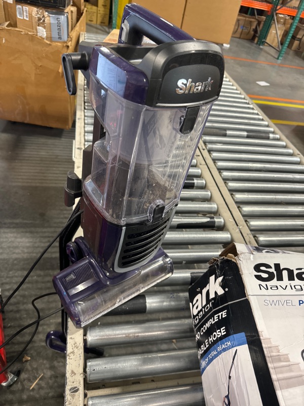 Photo 3 of **FOR PARTS ONLY** Shark NV151 Navigator Pro Complete Upright Vacuum with HEPA Filtration, Swivel Steering, Power Brush, Crevice Tool & Upholstery Tool, for Pet Hair & Multi-Surface Cleaning, Navy, 0.87 Qt. Dust Cup AACS with HEPA filter traps dust and al