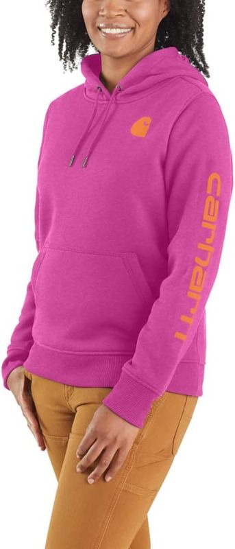 Photo 1 of Carhartt Women's Small Blackberry Heather Logo Sleeve Graphic Sweatshirt V