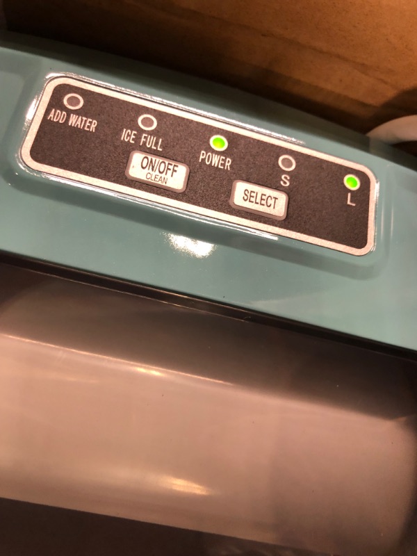 Photo 4 of *** NOT FUNCTIONAL SELLING AS PARTS***** NO RETURN****
73781VIVOHOME Electric Portable Compact Countertop Automatic Ice Cube Maker Machine with Hand Scoop 10 Ice Bags and Self Cleaning Function 27lbs/Day Light Green
