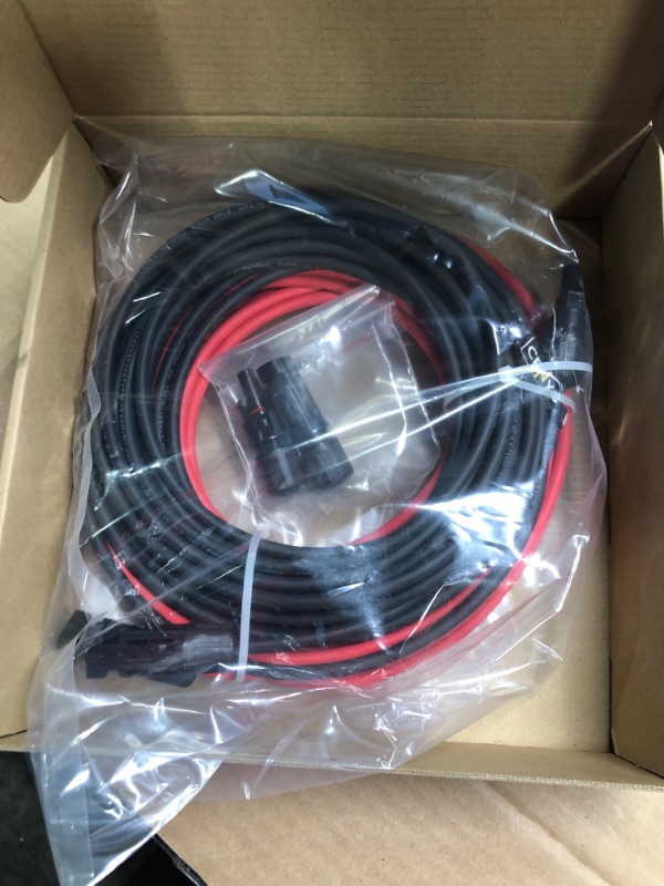 Photo 1 of 12AWG Solar Extension Panel Cable with Male and Female Connectors,Extra Free 1 Pair Connectors(10FT Red & Black) 12AWG 10FT | 3M