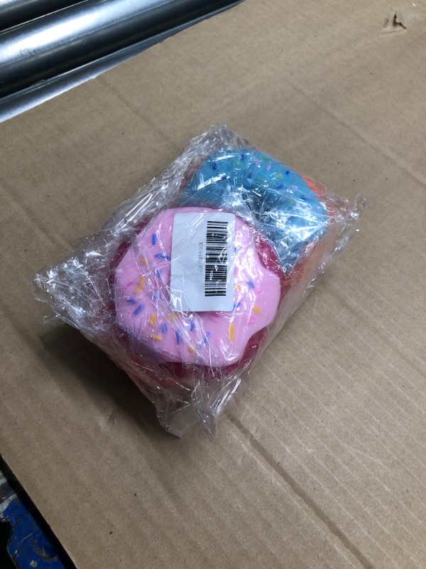 Photo 1 of 4PCS Rainbow Donut Squishy Toy, Stress Relief, Fun, and Cute Plaything Perfect for Birthday Gift and Decoration, Soft Squishy Party Favors for Kids Stress Relief Christmas Stocking Stuffers