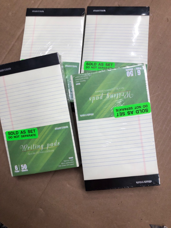 Photo 3 of Mintra Office Legal Pads, ((Basic 6pk - (Green Paper) (5in x 8in (Narrow Ruled), 6pk (Green Tint)) 5in x 8in (Narrow Ruled) 6pk (Green Tint) (SET OF 4)