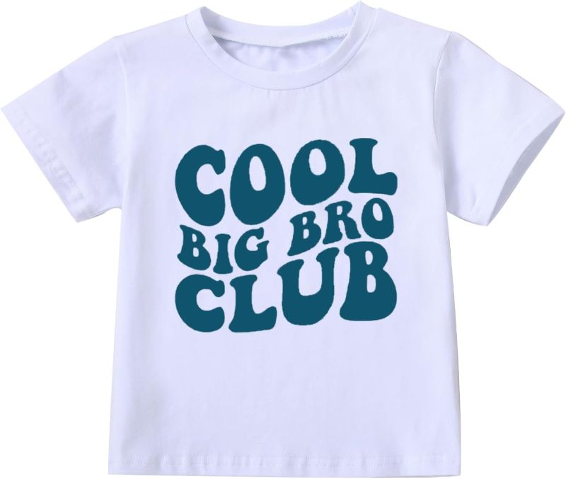 Photo 1 of Promoted to Big Brother Shirt Toddler Baby Boys T-Shirt Big Bro Short Tops Tees(White-Blue,5T)
