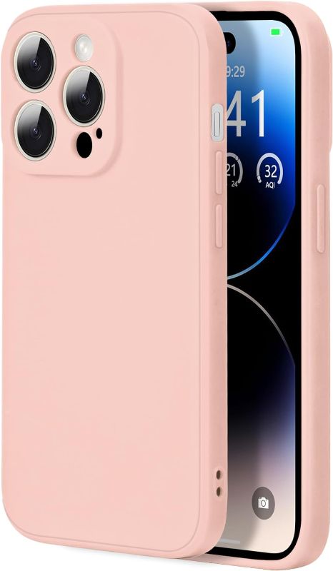 Photo 1 of Compatible with iPhone 13 Pro 6.1 Inches, Soft Scratch Resistant Liquid Silicone Fine Hole Shockproof Protective Case,Pink (PACK OF 2)

