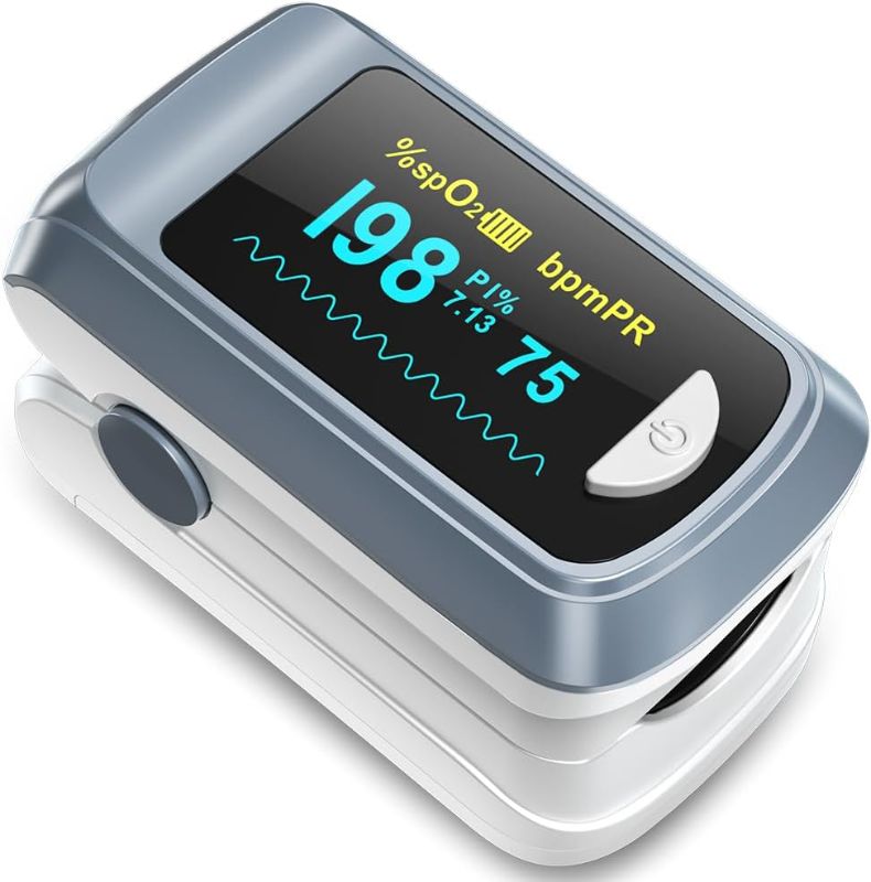 Photo 1 of Fingertip Pulse Oximeter Blood Oxygen Saturation Monitor Pulse Ox, Heart Rate and Fast Spo2 Reading Oxygen Meter 