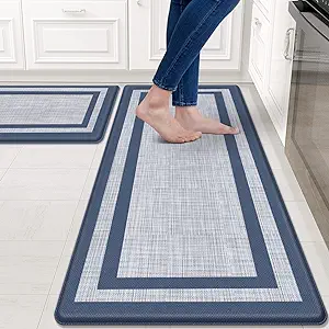 Photo 2 of  ***SIMILAR ITEM***Mattitude Kitchen Mat [2 PCS] Cushioned Anti-Fatigue Non-Skid Waterproof Rugs Ergonomic Comfort Standing Mat for Kitchen, Floor, Office, Sink, Laundry, Blue and Gray 