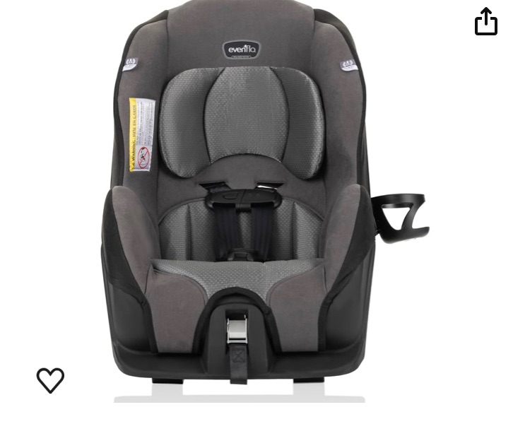 Photo 1 of Evenflo Tribute LX 2-in-1 Lightweight Convertible Car Seat, Travel Friendly (Saturn Gray)