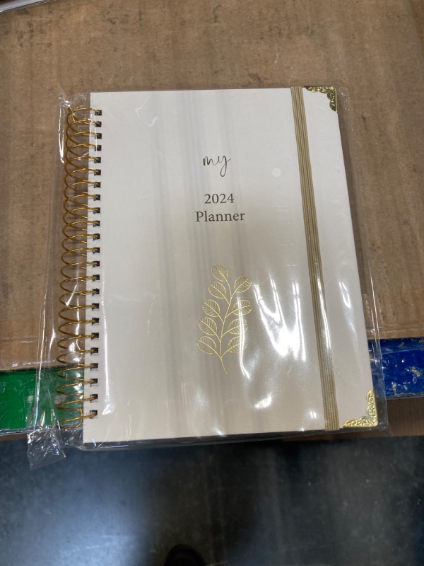 Photo 2 of 2024 Planner - Academic Planner with Tabs, 6.3x8.5 Weekly and Monthly Agenda Planner,Jan.2024-Dec.2024,Spiral Bound,Elastic Closure.