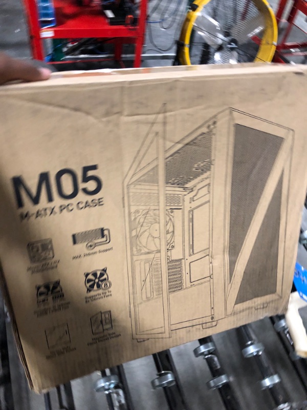 Photo 1 of Vetroo M05 Micro ATX Computer PC Case with Door Open Tempered Glass Side Panel & Mesh Front Panel, Pre-Installed 120mm ARGB Fan in Rear, Support 240mm Radiator, Type-C Port - White M05 White