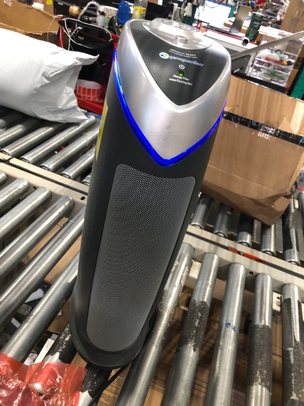 Photo 1 of Germ Guardian Air Purifier with HEPA 13 Filter, Removes 99.97% of Pollutants, Covers Large Room up to 743 Sq. Foot Room in 1 Hr, UV-C Light Helps Reduce Germs, Zero Ozone Verified, 22", Black, AC4825E 1 Pack Black