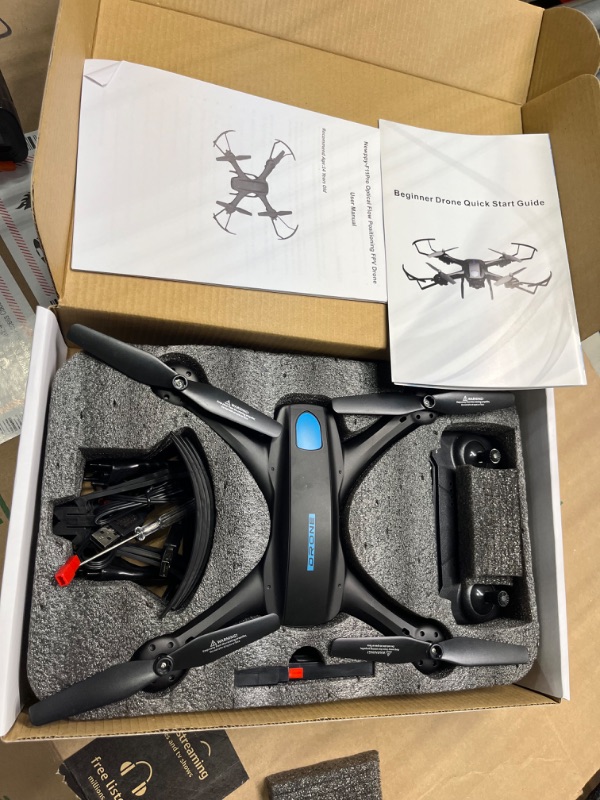 Photo 3 of Newppy Drone with 1080P HD Camera for Adults Kids, WiFi Live Video FPV Drones for Beginners? RC Quadcopters with Altitude Hold, Headless Mode, 3D Flip, One Key Take Off for Kids with 2 Batteries