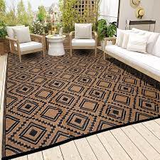 Photo 1 of 
Outdoor Rugs for Patio...k (Rug001#,Black&Brown)
