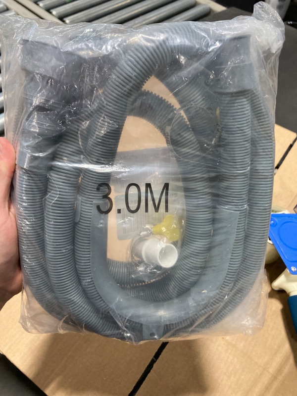 Photo 1 of 16.4ft Washing Machine Drain Hose, Universal Drain Hose Extension Kit for Washer, Dishwasher, Flexible Discharge Hose for LG/GE/Samsung, Fit up to 1-1/2 Inch Drain Outlets (16.4)