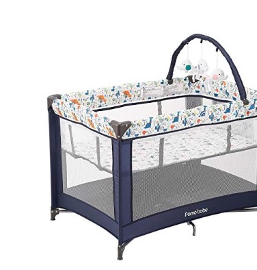 Photo 1 of 
Pamo Babe Portable Playard,Sturdy Playard with Padded Mat and Toy bar with Soft Toys (Blue)