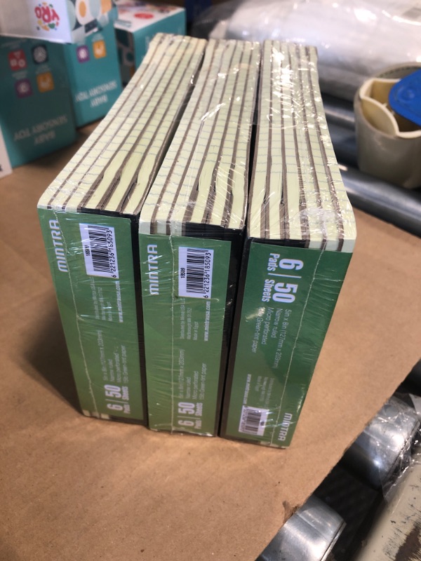 Photo 3 of " NEW FACTORY SEALED"
PACK OF 3  Mintra Office Legal Pads, ((Basic 6PCS - (Green Paper) (5in x 8in (Narrow Ruled), 6pCS (Green Tint)) 5in x 8in (Narrow Ruled) 6pkCS (Green Tint)