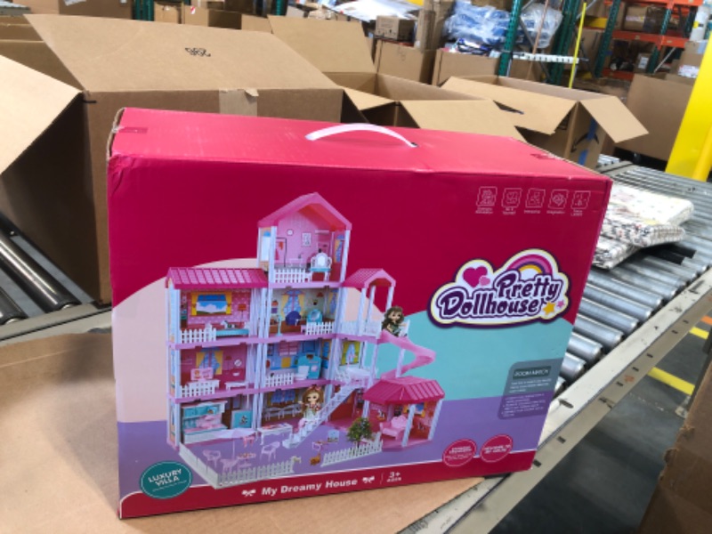 Photo 2 of " NEW FACTORY SEALED"
Dollhouse Play House for Girl, Doll House with Lights & Two Dolls & Furniture Accessories, Toddler DIY Princess House Playhouse Pretend Set Toy, Birthday Gift for 3 4 5 6 7 Year Old(11 Room)