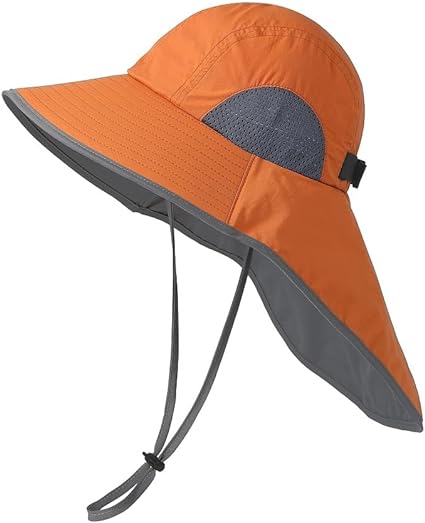 Photo 1 of Foldable Brim Three in 0ne Baseball Cap for Women and Men 360-Degree UPF 50+ UV Protection Beach Sun Hats 7-7 1/2 ORANGE "SIMILAR IYEM"