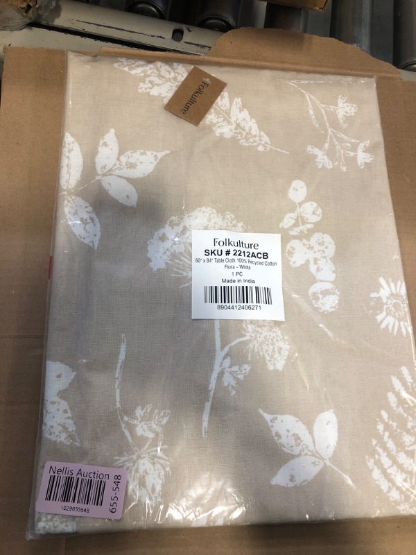 Photo 2 of " NEW FACTORY SEALED"
Folkulture Table Cloth Rectangular Table 60" x 84", 100% Cotton Beige Tablecloth, Washable Floral Tablecloth for Spring Decor or Farmhouse Tablecloth for Dining Table Decor (Flora - White) Flora White 60 x 84 Inch