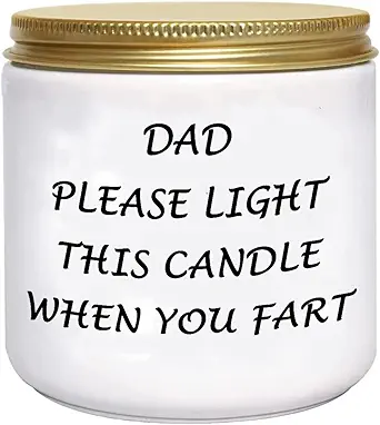 Photo 1 of ***WHITE JAR*** Gifts for Dad from Daughter Son - Best Dad Ever Gifts, Funny Fathers Day & Birthday &Thanksgiving & Christmas Gifts, Lavender Scented Candle(7oz) DAD PLEASE LIGHT THIS CANDLE WHEN YOU FART