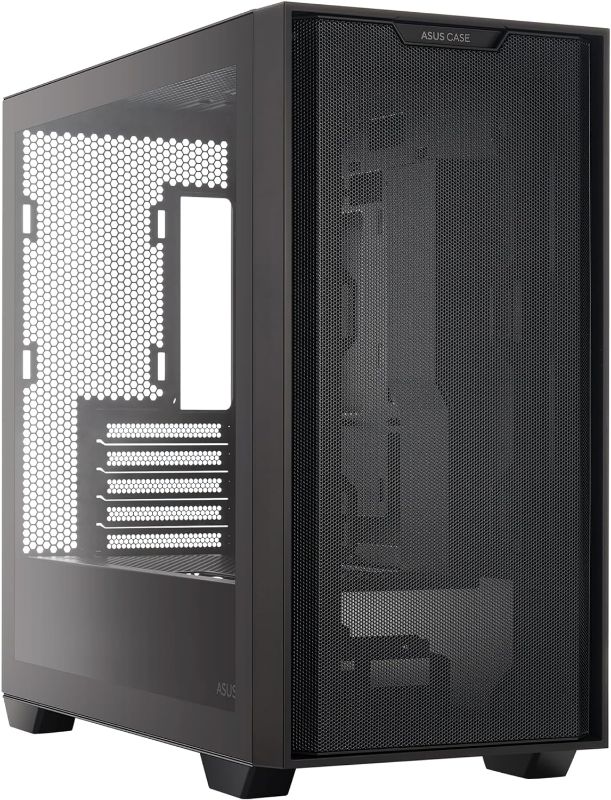 Photo 1 of ASUS A21 Micro-ATX Case Black Edition Supports Graphics Cards up to 380mm, 360mm Coolers, & Standard ATX PSUs, Porous Front-Panel Mesh, Compatible with New BTF Hidden Connector Technology
