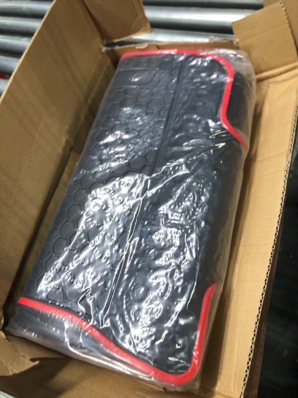 Photo 1 of HD-Mart Car Floor Mats Custom Fit for Toyota Camry 8th 2018 2019 2020 2021 2022 2023 Rubber Black Red Car Floor Liners Set All Weather Season Protection Heavy Duty Odorless Black Red 2018-2023 Version