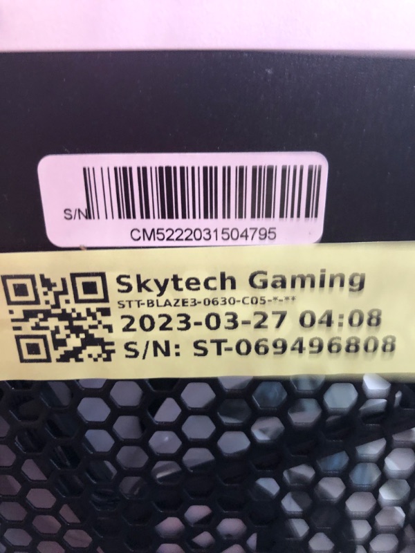 Photo 8 of ***FOR PARTS ONLY NO RETURNS AS IS*** ****USED***CPU IS MISSING***Turns on but not posting to hdmi, might require troubleshooting**** Skytech Gaming Blaze 3.0 Gaming PC Desktop - AMD Ryzen 5 3600 3.6GHz, 3060 12GB, 16GB DDR4 3200, 1TB SSd, 600W Gold PSU, 