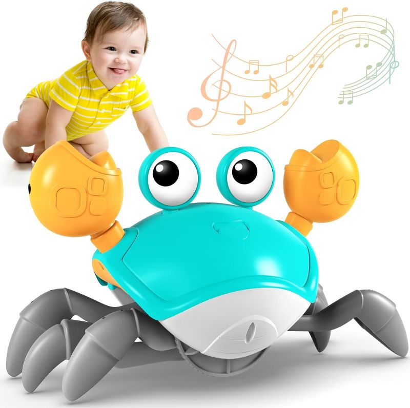 Photo 1 of Crawling Crab Toy, Infant Tummy Time Baby Toys, Fun Interactive Dancing Walking Moving Toy Babies Sensory Induction Crabs with Music, Baby Toys 0-6 to 12-18 Months Boys Girls Toddler Birthday Gifts
